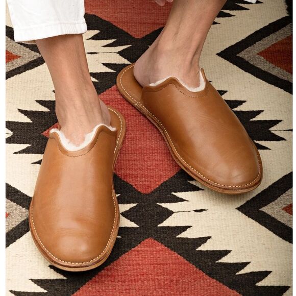 WP STANDARD Mr. Grumpy Leather Sheepskin Slippers Women’s Large 9/10 - Picture 1 of 12